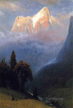 風景 Painting - アルプスの嵐 アルバート・ビアシュタット山